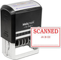 MaxMark Large Self-Inking Rubber Date Office Stamp with Scanned Phrase & Date - Red Ink, 12-Year Band - Style 3