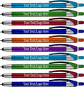 Personalized With your Custom Logo or Text Pens-Pack of 300- for Marketing, Parties, and Events, 2 in 1 Capacitive Stylus & Ballpoint Pen Compatible With Touchscreen Devices, Black Ink, Assorted