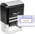 MaxMark Large Self-Inking Rubber Date Office Stamp with E-Mailed Phrase & Date - Blue/Red Ink, 12-Year Band - Style 5