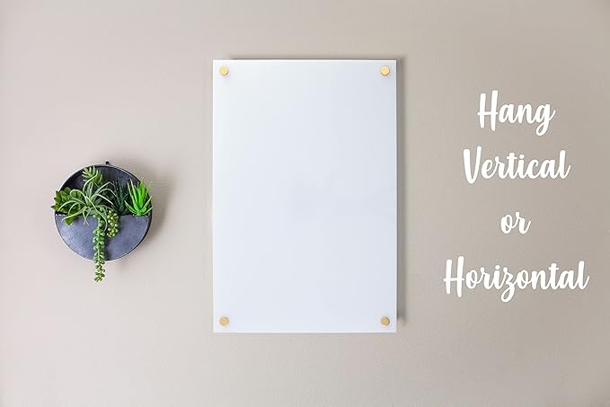 Acrylic Dry Erase Board for Wall with Stylish Border - Shipped Next Day, Made in USA, Non-Magnetic Whiteboard, Wall Mounted Board, Easy to Clean (White - 36x48)