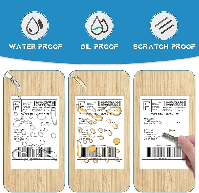 MFLABEL 4x6 Thermal Shipping Labels - 8 Rolls of 250, Perforated & Smudge-Proof Direct Thermal Labels Compatible with Rollo, Zebra, for Amazon UPS FedEx Shopify