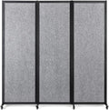 Strongbird Room Partition,Office Divider,Portable Commercial Screen Dividers,Privacy Partition Separator,Classroom School Dividers,6'4"L* 6'7"H,3 Panel,Light Grey