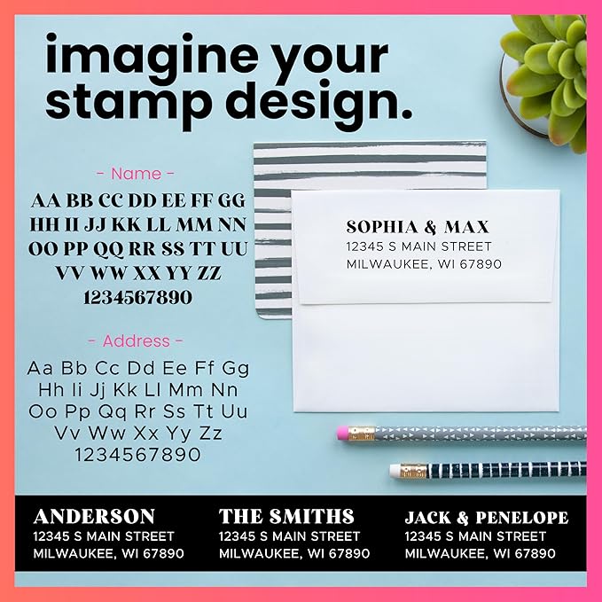ExcelMark Personalized Return Address Stamp – Custom Self Inking Rubber Stamp (Large, The Statement)