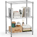 M MZG 450 lbs Wire Storage Shelving 3-Tier Utility Shelving Unit Steel Organizer Wire Rack for Home,Kitchen,Office,Chrome(11.8" D x 17.7" W x 26.4" H)