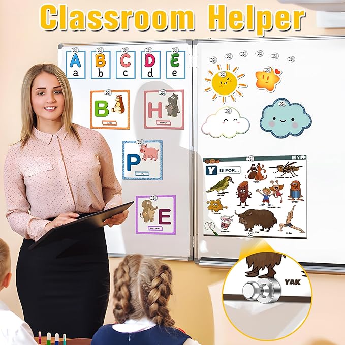 VNDUEEY 200 Pack Fridge Magnets Whiteboard Magnets, Refrigerator Magnets, Magnetic Push Pins, Decorative Magnet for Whiteboard, Locker, Map, Dry Erase Board
