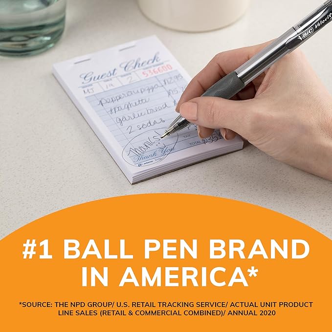 BIC Glide Bold Black Ballpoint Pens, Bold Point (1.6mm), 36-Count Pack, Retractable Ballpoint Pens With Comfortable Full Grip
