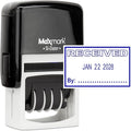 MaxMark Office Self Inking Date Stamp with Phrase Received - Blue Ink