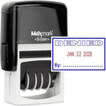 MaxMark Office Self Inking Date Stamp with Phrase Denied - 2 Color Blue/Red Ink
