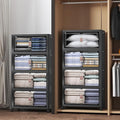 UAMFURI Extra Large Stackable Storage Bins with Lids & Wheels & Door, 416QT-52QT/13GAL*8Pack Foldable Collapsible Closet Organizers, Plastic containers drawers for bedroom Dorm