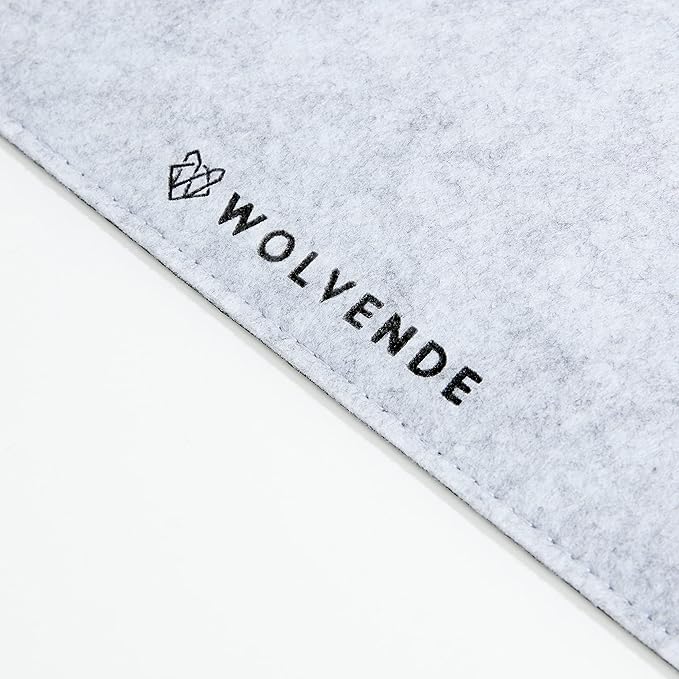 Wolvende Premium Felt Desk Mat | Large 15.75" x 36" | Multifunctional Desk Pad for Home Office | Light Gray