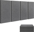 23.62" X 11.81" X 2" Fiberglass Wall Panel, 4 Pack Acoustic Panels, Acoustic Panels Sound Absorbing for Office, Studio, Home Theatre - Heather Grey