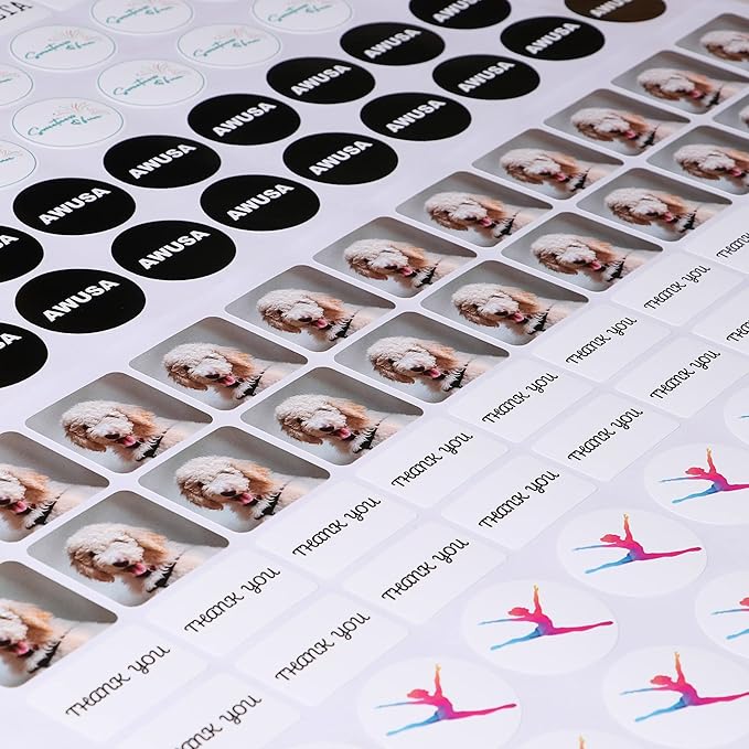 AHEADGOODS Custom Stickers - Personalized Labels with Any Design Image Logo Text, 100 Heart Shaped 2"x2" Vinyl Labels