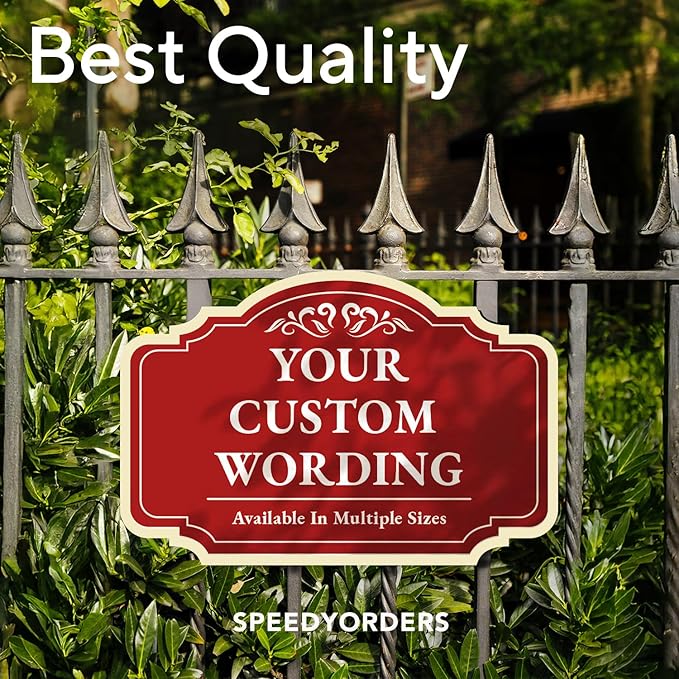 Custom Red Decorative Outdoor Metal Sign, Personalized Aluminum Design 2 Red Brick 12x8 In