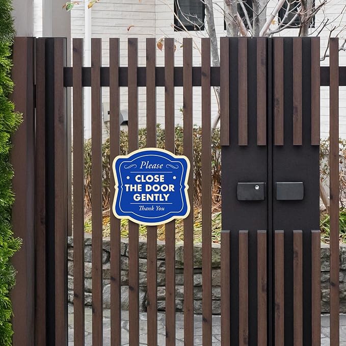 Custom Decorative Outdoor Metal Sign - Personalized Aluminum Driveway Sign, Waterproof, Made In USA - Design 3 Blue Steel 8x8 In
