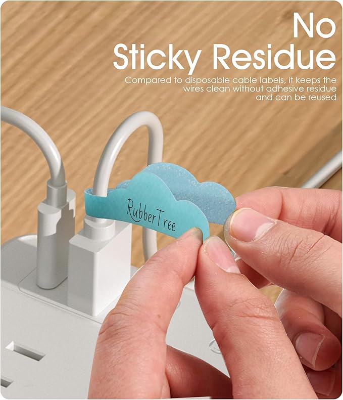 Nearockle 24Pcs Cable Labels for Organizing Wires and Identification, Upgraded Large Size Cord Labels for Electronics Cable Management, Write on Cord Tags-Multicolor