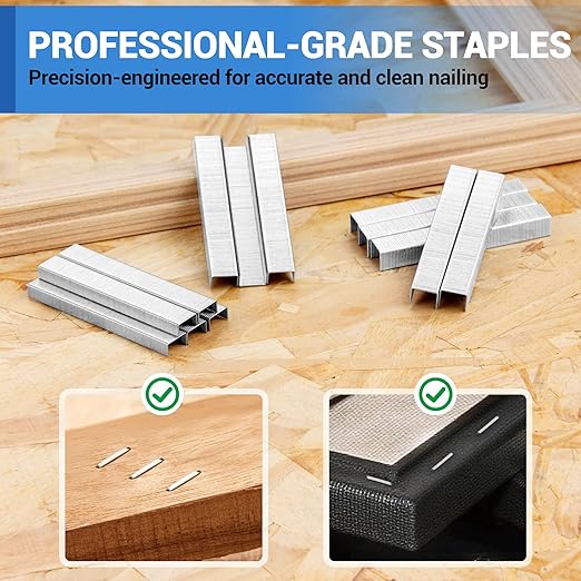 meite JT21 Staples, 3/8 Inch Galvanized Fine Wire Staples for Staple Gun - 7/16" Crown JT21 Staple Refill, Ideal for Upholstery, Crafts, Furniture (10 Boxes)