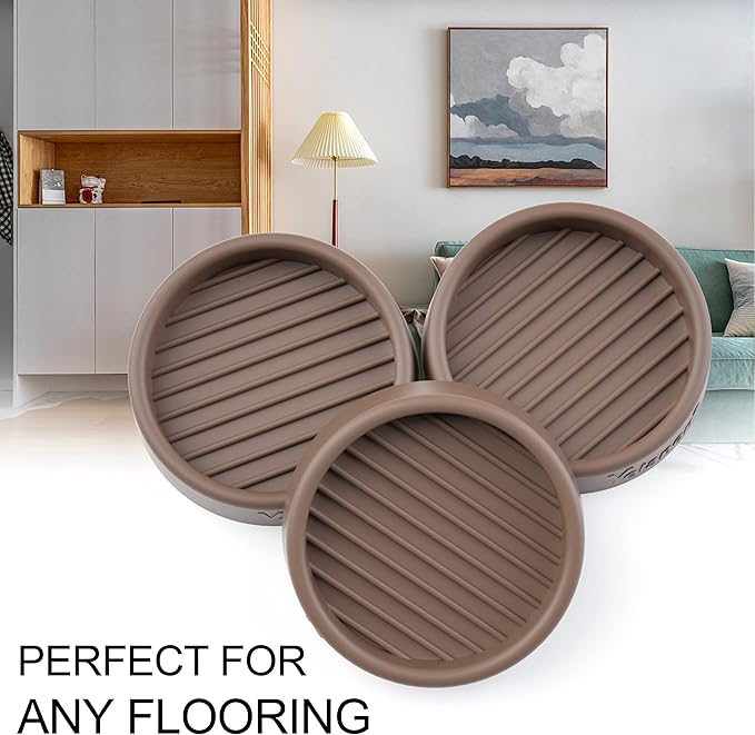 Yelanon 8pcs 2.5" Non Slip Furniture Pads for Hardwood Floors - Anti-Skid Grippers Rubber Feet Floor Protectors Stoppers to Prevent Sliding (Brown)