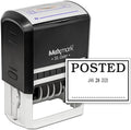 MaxMark Large Self-Inking Rubber Date Office Stamp with Posted Phrase & Date - Black Ink, 12-Year Band - Style 3