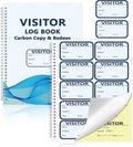 1 Pack of 150 Visitor Badges Registry Log with Carbon Copy Visitor Stickers Letter Size Visitor Log Book Extras Protecting Privacy Pages Spiral-Bound Self Visitor Badges Guest Register Book(1)