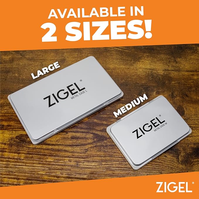 Metal Case Stamp Pad Medium Size, Blue Color - Size: 3" x 4" - Choose from 15 Ink Colors