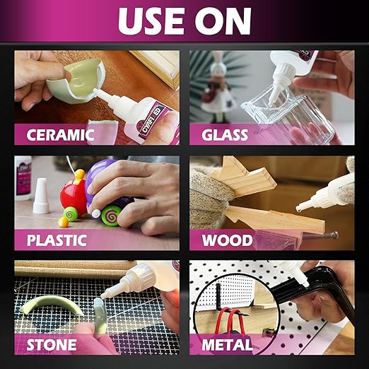 Super Glue Kit 4 oz All Purpose CA Glue with Anti-Clog Cap & Microtips for Woodworking, 3D Printing, Ceramic - Strong Fast Medium-Thick Cyanoacrylate Adhesive for Wood, Aquarium, Model, Glass, Craft
