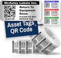 McAuley Labels Custom QR Code Stickers - Numbered, Permanent, Adhesive Asset Tags for Equipment - Heavy Duty Metalized Polyester, Stronger Adhesive - 2x1 Inches