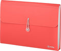 Accordion File Organizer Red, 7 Pocket Expanding File and Cover Folder with Labels, Plastic Portable Desktop Letter A4 Paper, Also Available in Purple, Green, Pink, Blue, Grey, 1 Pc – by Enday