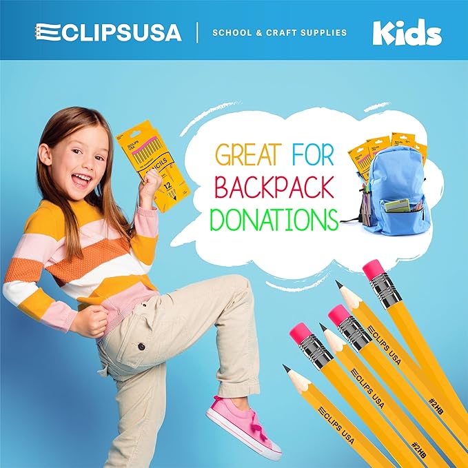 E-CLIPS USA Pencils Bulk Pencils #2 (24 Boxes) Number 2 pencil Pre-Sharpened Pencil Bulk School Supplies Bulk Office Supplies Bulk Box May Vary 12 Pencil Per Box (24 Boxes)