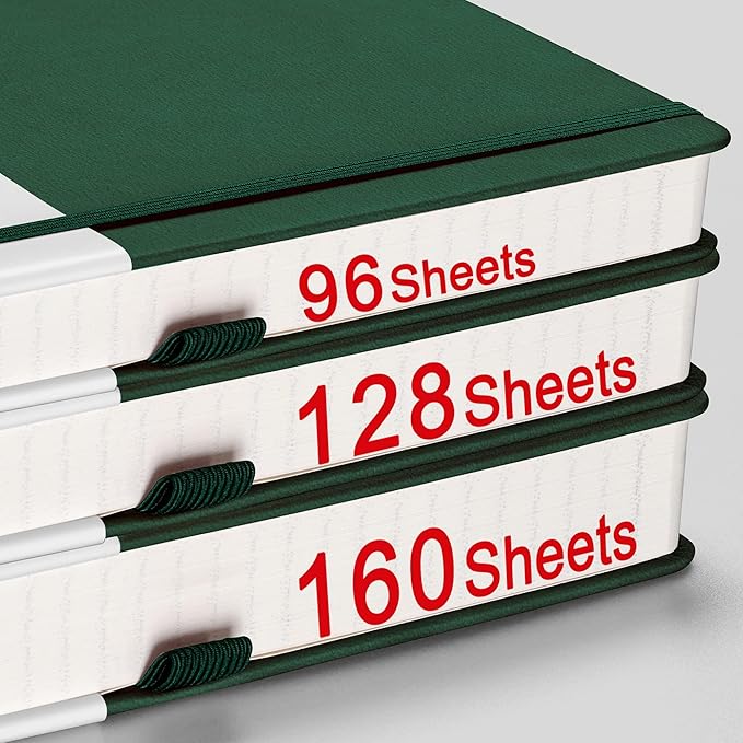 AHGXG Bullet Dotted Journal - 320 Numbered Pages Dot Grid Notebook A5 Thick Journal, 100gsm Thick Dotted Paper, Leather Hardcover,Inner Pocket, 5.75'' × 8.38'' - Green