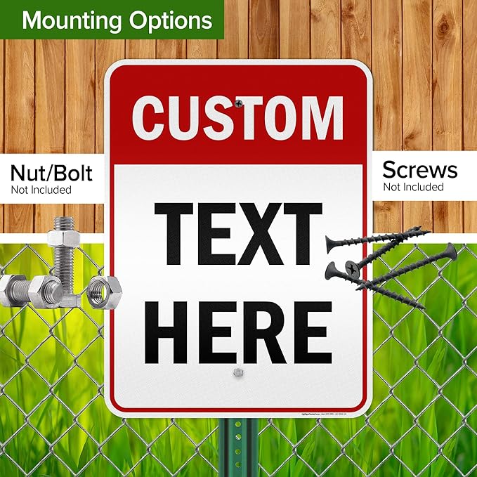 Custom Sign, Custom Sign for Business, Indoor/Outdoor use. 18x24 Inches, 3M EGP Reflective, Rust Free .080 Aluminum, Fade Resistant, Made in USA by My Sign Center (Header)