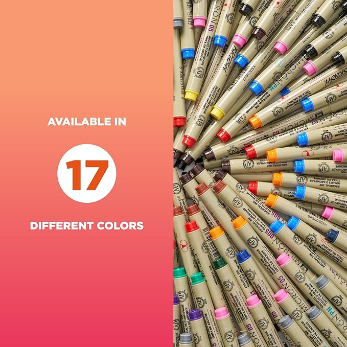 SAKURA Pigma Micron Fineliner Pens - Archival Black Ink Pens - Pens for Writing, Drawing, or Journaling - Assorted Point Sizes - 6 Pack