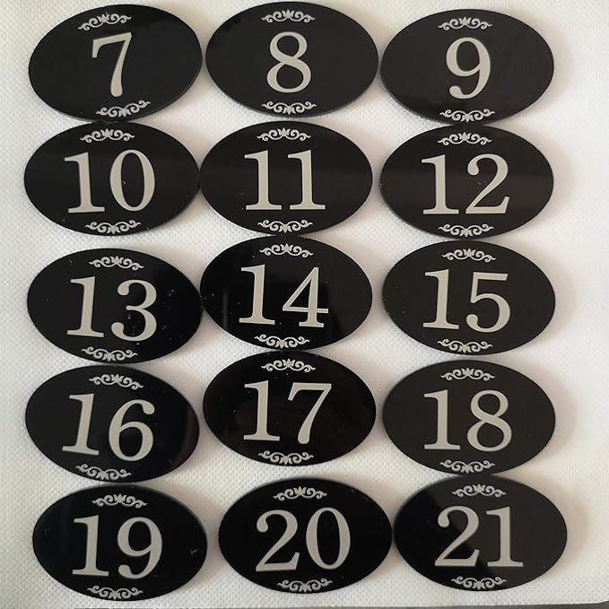 StayMax Locker Number Signs Door Sign with Self-Adhesive Tape Number Black (1-50)