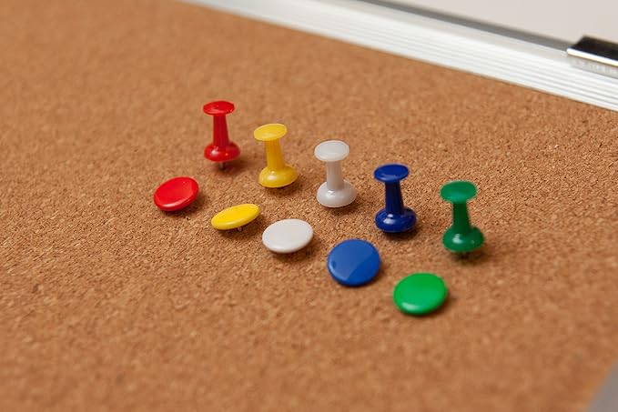 Cork Board Set for Wall - Bulletin Board Corkboard 18 x 24 in with 10 Thumb Tacks - Wall Hanging Pin Board Message Board Tack Board Organizer for Home, Office, Desk and Cubicle (18x24 Vertical)