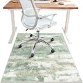 Office Chair Mat for Hardwood Tile Floor, Abstract 48"X 60" Desk Mats for Office Chair on Rolling Chairs Carpet, Desk Anti-Slip 1/5" Thick Rug for Computer Chair, Thin Low-Pile Floor Mat, Green