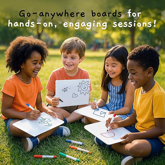 Board Geeks 25 Pack Small White Boards for Students - Double Sided Dry Erase Boards 9 x 12 in - Mini Whiteboard Set for Classroom or Home Use - Portable White Board Bulk for Kids and Teachers