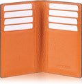 Slim Leather Credit Card Holder for Men & Women 8cc, Italian Calfskin (Pebbled Whiskey)