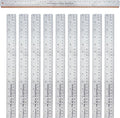 Breman Precision Metal Ruler 24 Inch Cork Back – 10 Pk Stainless Steel Straight Edge, Flexible Non-Slip Metal Ruler with Cork Backing – Imperial & Metric for Crafting, School, Workshop & Home Use