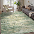 GENIMO 8x10 Area Rugs, Machine Washable Rugs for Living Room Low Pile, Modern Green Rug with Non-Slip Rubber Backing, Soft Pet Friendly Carpet for Bedroom, Dining Room, Office, Desert Dawn