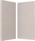 2” Thick Acoustic Panels with Hanging Hardware, 2 PCS 47.2” x 23.6” Fiberglass Sound Absorbing Panels for Home Theater Church Office Wall, Linen