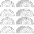 Zonon 200 Pcs 4 Inch Clear Plastic Protractor Bulk Math Protractors Set 180 Degrees Geometry Drafting Tools for Classroom Industry Office Back to School Supplies
