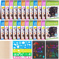 POKONBOY 24 Pack Rainbow Scratch Paper Arts Notebooks, Scratch Note Pads for Kids Rainbow Party Favors Coloring Books for Girls Boys Art Party Supplies