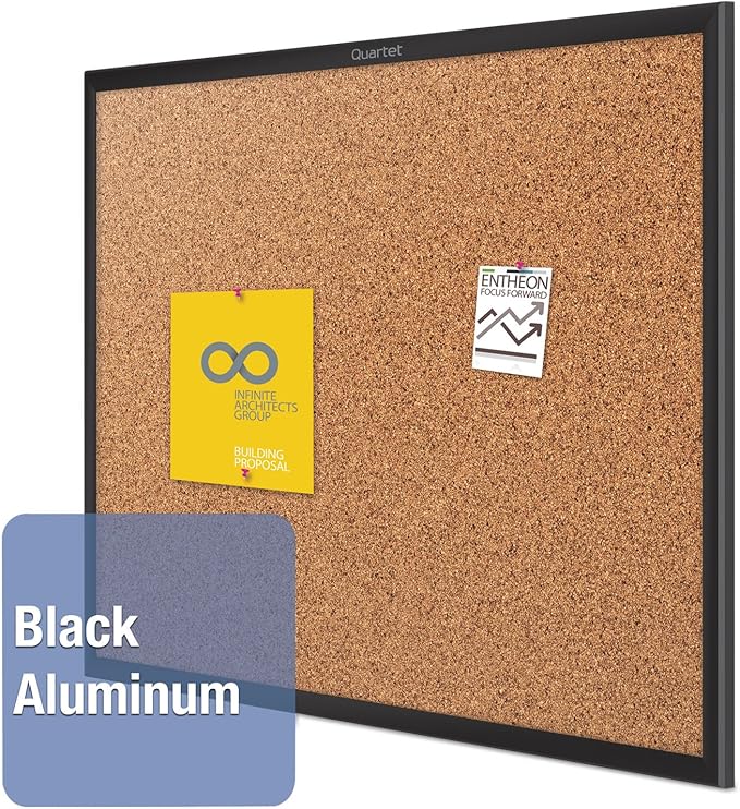 Quartet Cork Board, Bulletin Board, 8' x 4' Corkboard, Black Frame (2308B)