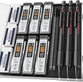 STAGEEK 0.5mm Mechanical Pencil Set, 3PCS Metal Mechanical Pencils 0.5mm with 6 Tubes HB & 2B Lead Refills, Erasers, Weatherproof Artist Pencils with Case for Outdoor Writing Drafting Drawing