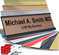 Personalized Name Plate with Choice of Mounting for Walls, Doors, Desk Holders, Cubicles, Hanging and More - Custom Textured Copper Plastic Black Letters - USA Made 2x8 - M2