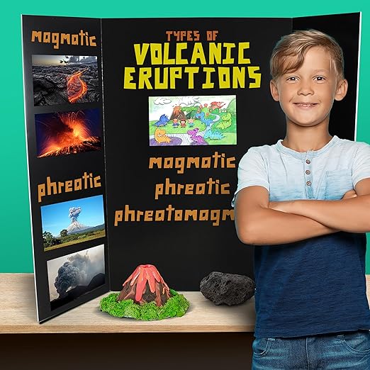 Flipside Products 36” x 48” Foam Project Boards for Presentations, Science Fair, School Projects, Event Displays and Trifold Picture Board - Black - 24 Pack