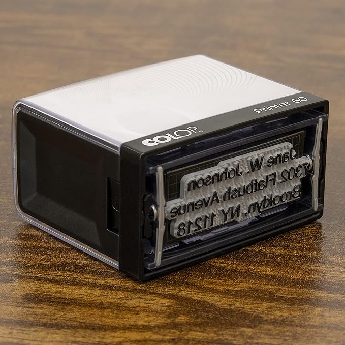 COLOP XXL Size Self Inking Custom Signature Stamp - Choose from Many Fonts & 15 Ink Colors