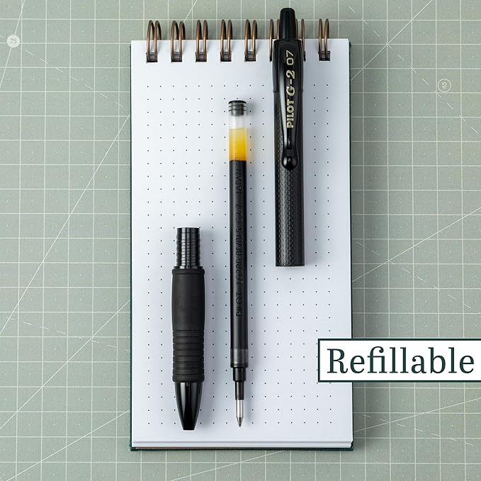 Pilot, G2 Edge Premium Gel Roller Pens, Fine Point 0.7 mm, Gel Pens Black Ink, Pack of 8 Count (Pack of 1) - Ideal for School, Journaling & Office Writing