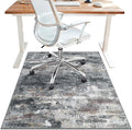 Office Chair Mat for Hardwood Tile Floor, Abstract 48"X 72" Desk Mats for Office Chair on Rolling Chairs Carpet, Desk Anti-Slip 1/5" Thick Rug for Computer Chair, Thin Low-Pile Floor Mat, Dark Gray