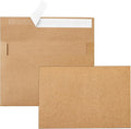 Silunkia 100 Packs Brown Blank Greeting Cards and Envelopes 4 x 6 Heavyweight Flat Cardstock and A4 Envelopes Printable Self Seal for Graduations, Invitations, Thank You Cards, Mailing