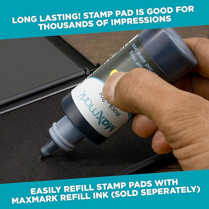 MaxMark Large Premium Sky Blue Ink Stamp Pad - 2-3/4" by 4-1/4" - Premium Quality Felt Pad
